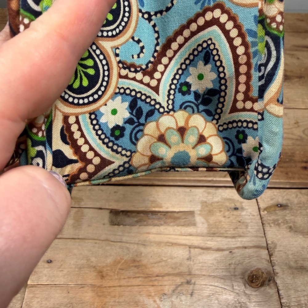 Vera Bradley Bali Blue Tiki Tote Rattan Straw Beach Bag Retired 2009 - Picture 13 of 16